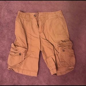 Khaki cargo shorts